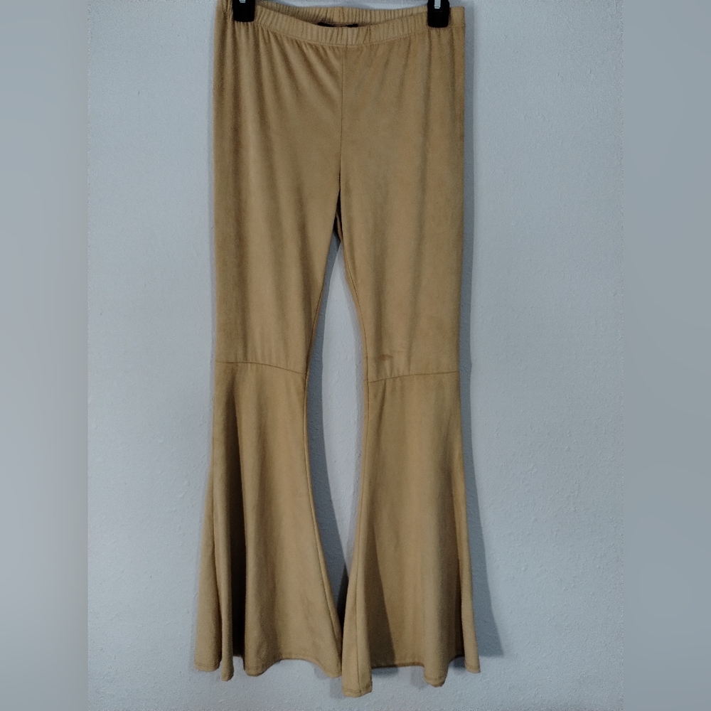 Tan Flared Pants Stretchy Super Soft Size M